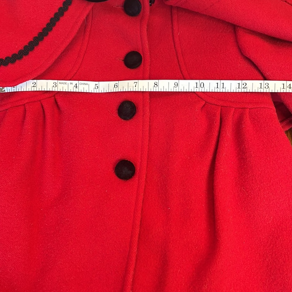 Little Girls Red/black Coat - Picture 4 of 8
